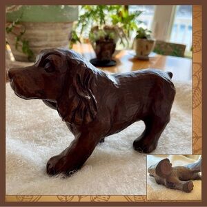 Red Mill Standing Spaniel Carved Look Cast Dog